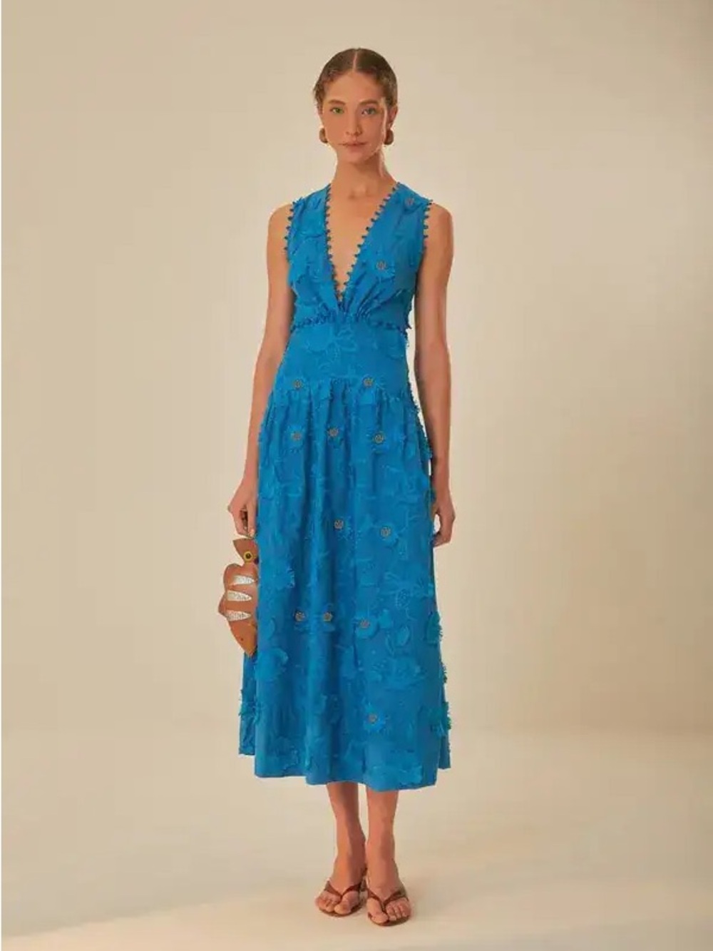 Farm rio blue 3D flower dress